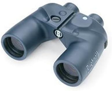 Blue waterproof marine binoculars with compass
