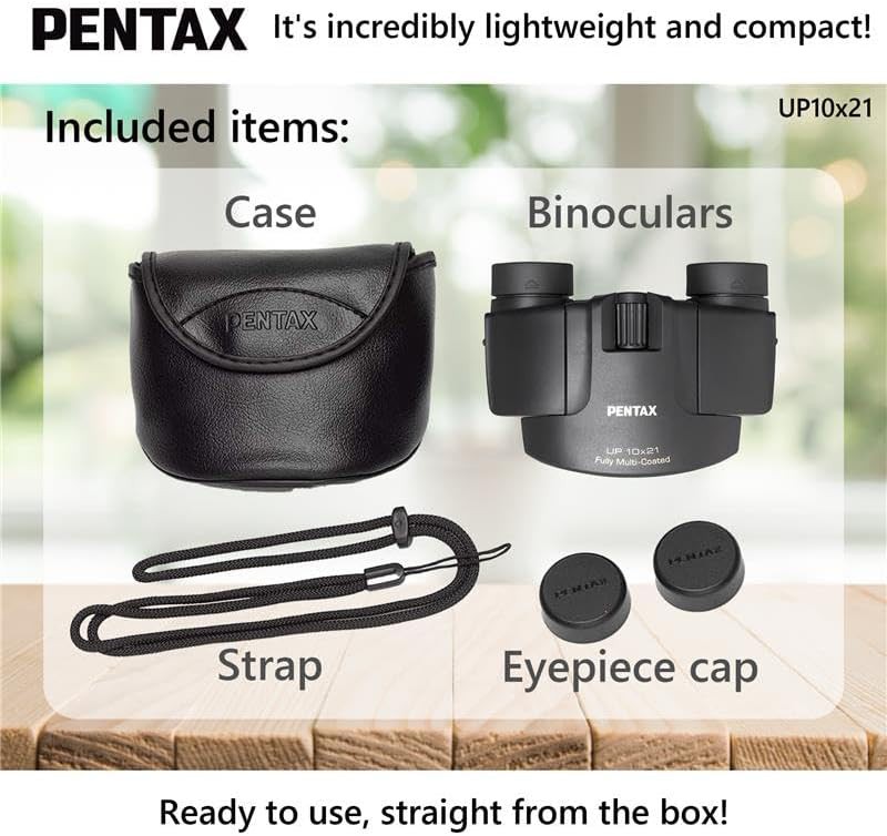 Compact black porro prism binoculars 10x21 — photo 4