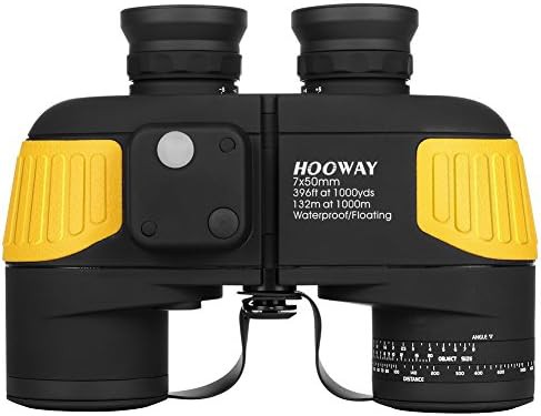 Marine navigation binoculars with internal compass