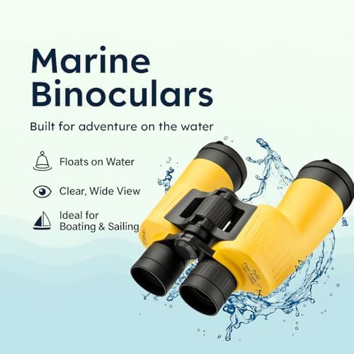 Yellow floating marine binoculars 7x50 — photo 3
