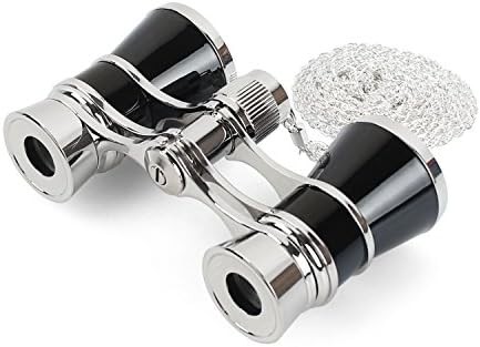 AOMEKIE 3x25 black opera glasses with chain