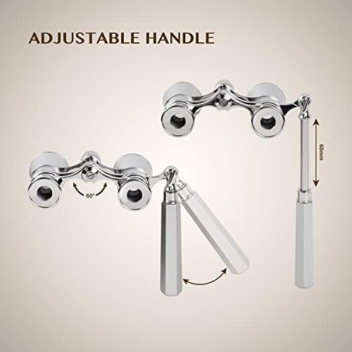 AOMEKIE 3x25 silver lorgnette theater glasses — photo 4