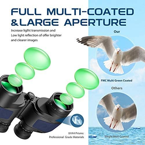 Blue waterproof marine binoculars with compass — photo 4