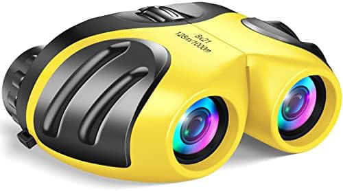 Yellow waterproof binoculars for kids birding