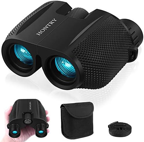Compact pocket binoculars with 10x25 configuration
