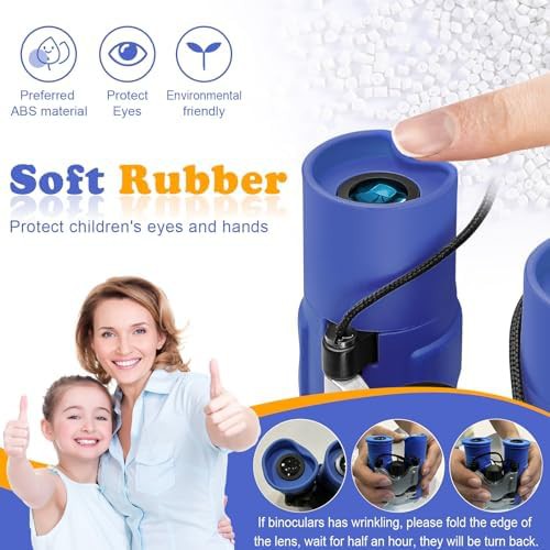 Blue folding shockproof binoculars for children — photo 5