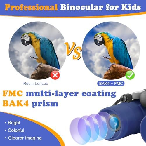 Navy blue mini binoculars for young explorers — photo 3