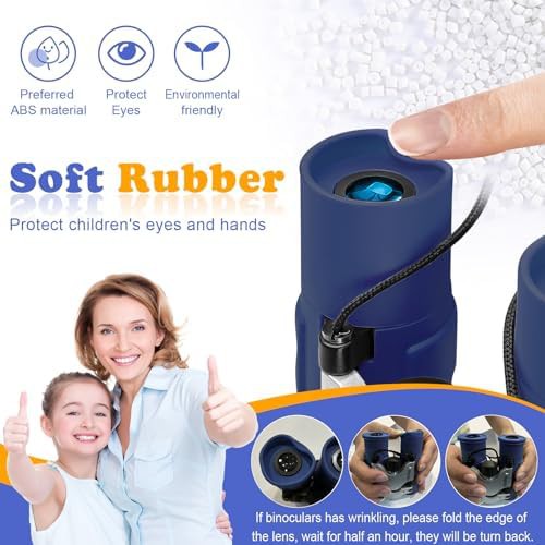 Navy blue mini binoculars for young explorers — photo 4