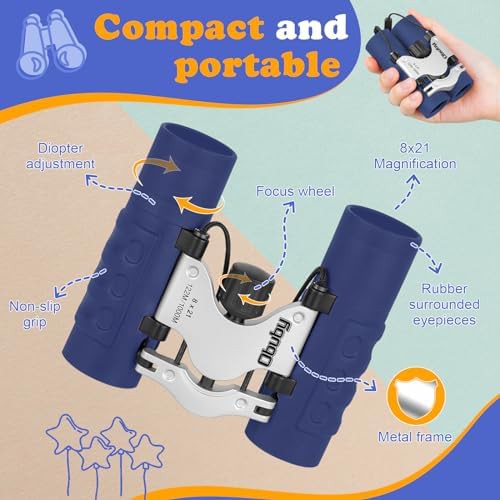 Navy blue mini binoculars for young explorers — photo 5