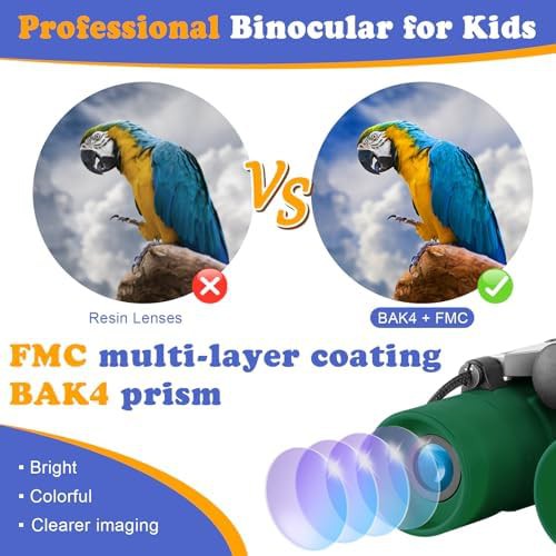 Green shockproof folding binoculars for kids — photo 3