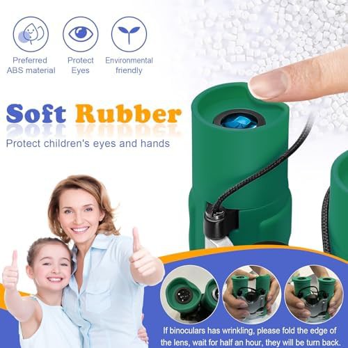 Green shockproof folding binoculars for kids — photo 4
