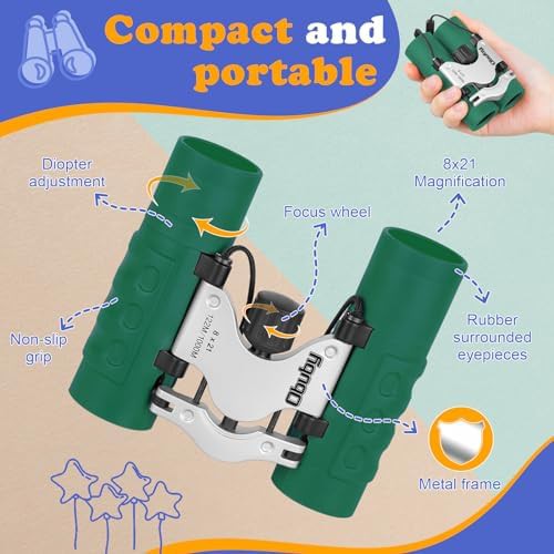 Green shockproof folding binoculars for kids — photo 5