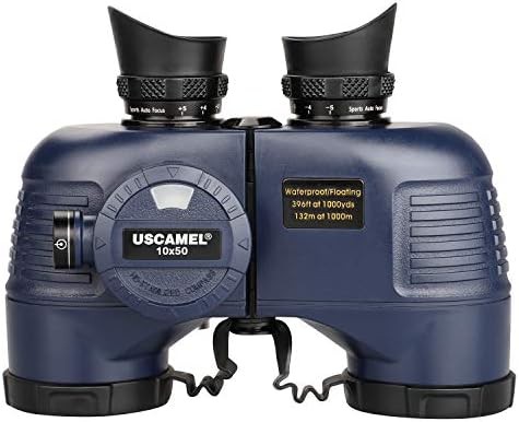 Marine waterproof binoculars with built-in compass