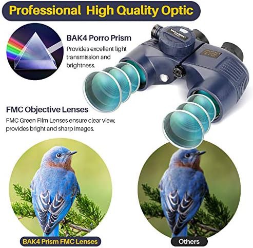 Marine waterproof binoculars with built-in compass — photo 3