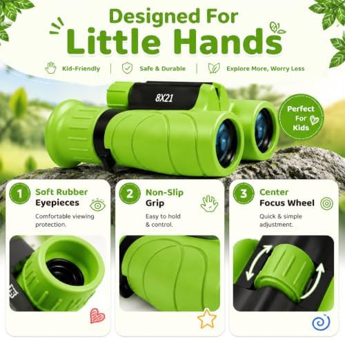 Kids shockproof high resolution 8x21 binoculars — photo 4