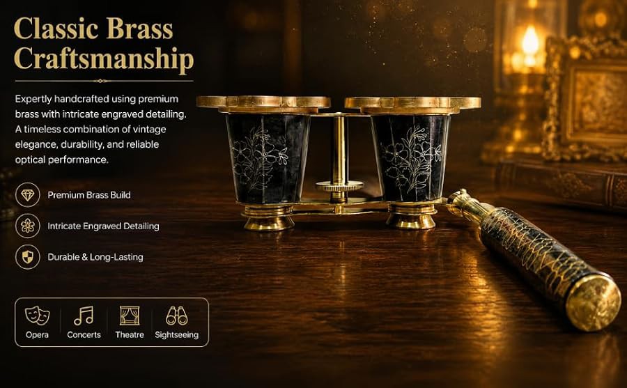 Vintage brass floral opera glasses — photo 5
