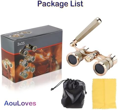 Gold opera glasses with foldable handle — photo 5