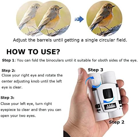 White mini optical bird watching binoculars — photo 4
