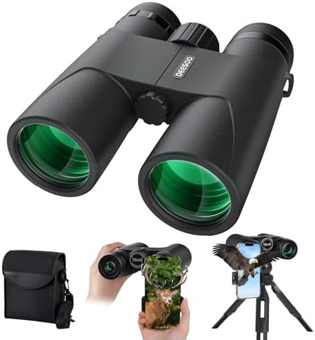 Deesoo 12x42 waterproof binoculars with tripod adapter
