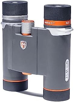 Maven B.7 10x25 compact ED binocular in grey and orange