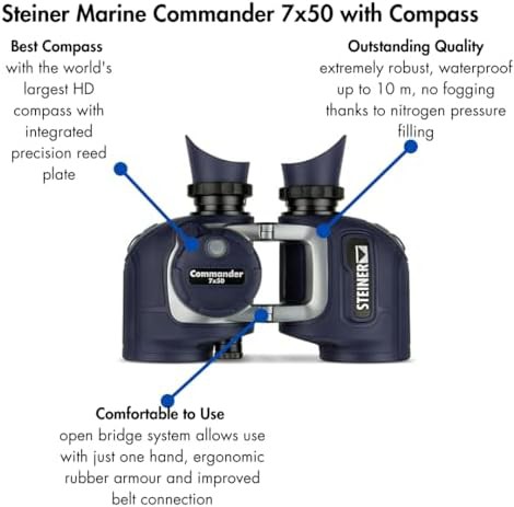 Commander 7x50 marine binoculars with integrated compass — photo 4