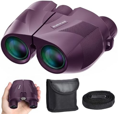 Purple compact binoculars for adult use