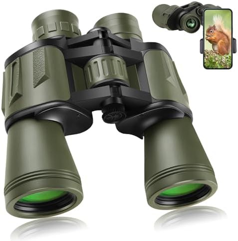 Green high power binoculars with adapter
