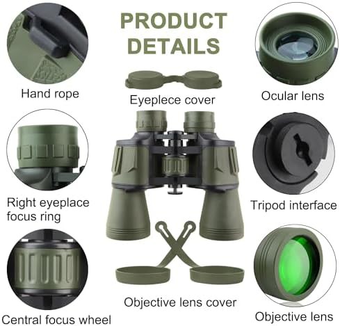 Green high power binoculars with adapter — photo 4