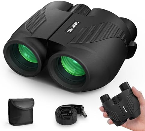 High powered large eyepiece travel binoculars