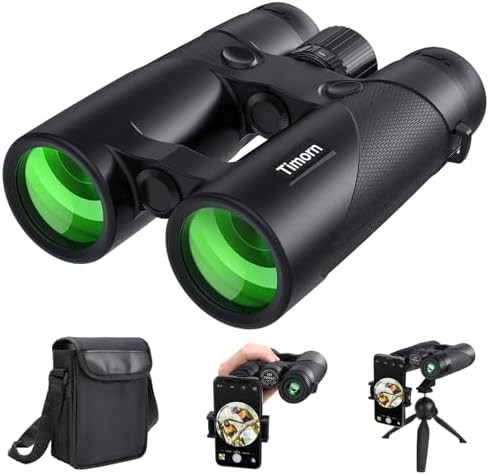 Powerful 10x42 waterproof binoculars with tripod