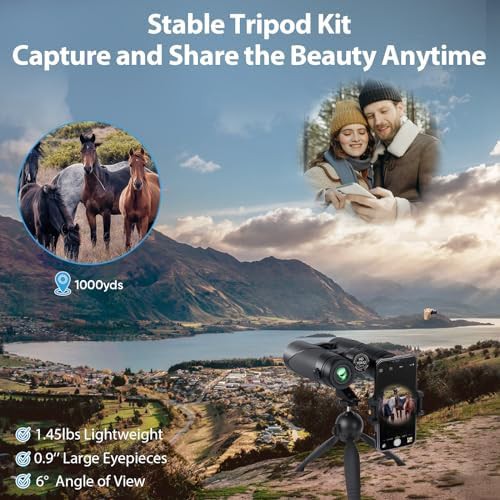 Powerful 10x42 waterproof binoculars with tripod — photo 5