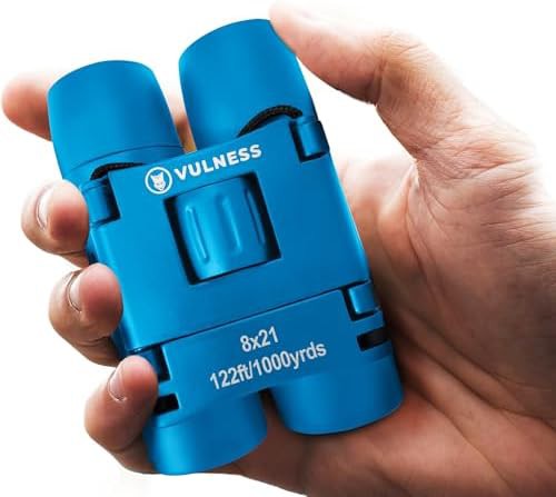 Blue mini travel binoculars for adults