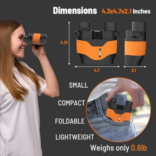 Orange compact binoculars for bird watching — photo 4