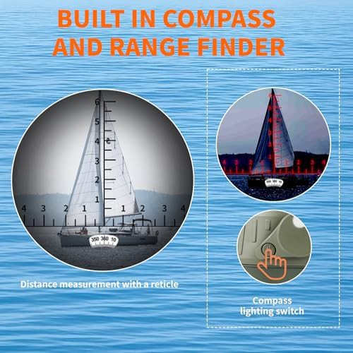 Waterproof marine navigation binoculars with rangefinder — photo 3