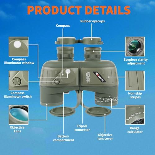Waterproof marine navigation binoculars with rangefinder — photo 4