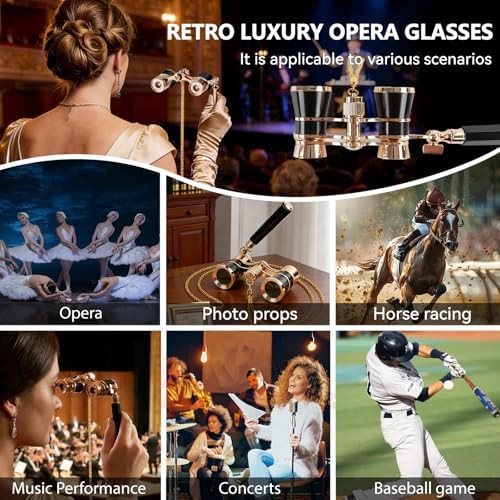 Theater opera glasses with handle and chain — photo 4
