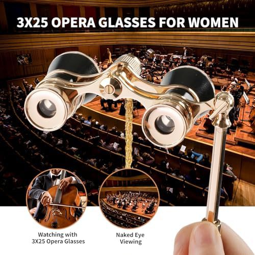 Theater opera glasses with handle and chain — photo 5