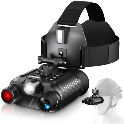 Rechargeable tactical head mounted binoculars
