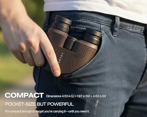 Compact travel binoculars in brown with 12x magnification — photo 3
