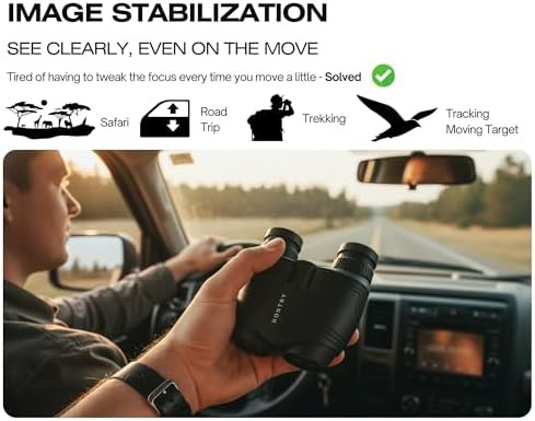 Compact travel binoculars in brown with 12x magnification — photo 5