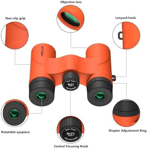 Orange pocket binoculars for kids and adults — photo 4