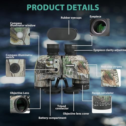 Marine binoculars with rangefinder and compass — photo 3