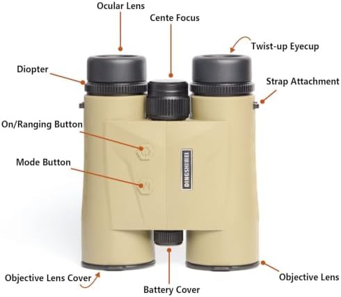 Khaki laser rangefinder hunting binoculars 10x42 — photo 2
