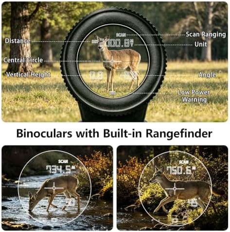 Khaki laser rangefinder hunting binoculars 10x42 — photo 3