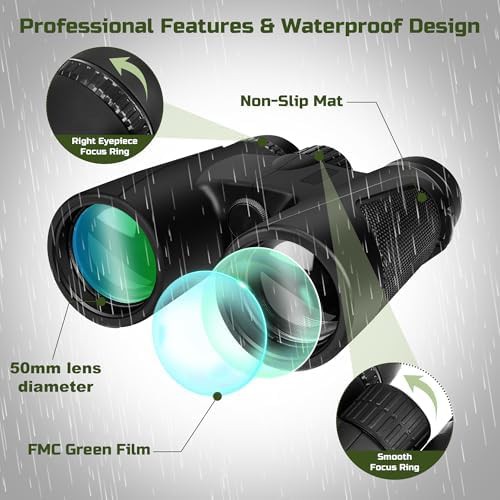 High power black binoculars with prism lens — photo 3