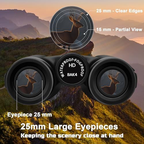 High power black binoculars with prism lens — photo 5