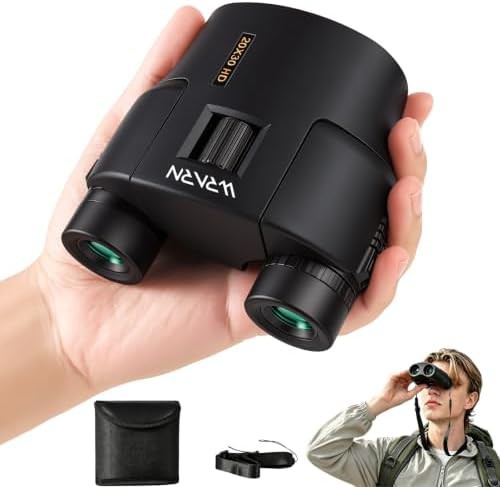 Black compact binoculars for bird watching