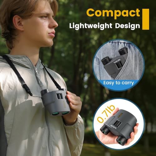 Grey compact binoculars for bird watching — photo 4